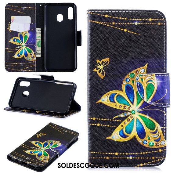 Coque Samsung Galaxy A40 Protection Bleu Étui En Cuir Téléphone Portable Clamshell En Vente