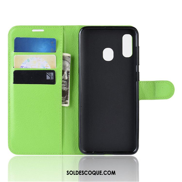 Coque Samsung Galaxy A40 Étoile Téléphone Portable Portefeuille Étui En Cuir Noir Pas Cher