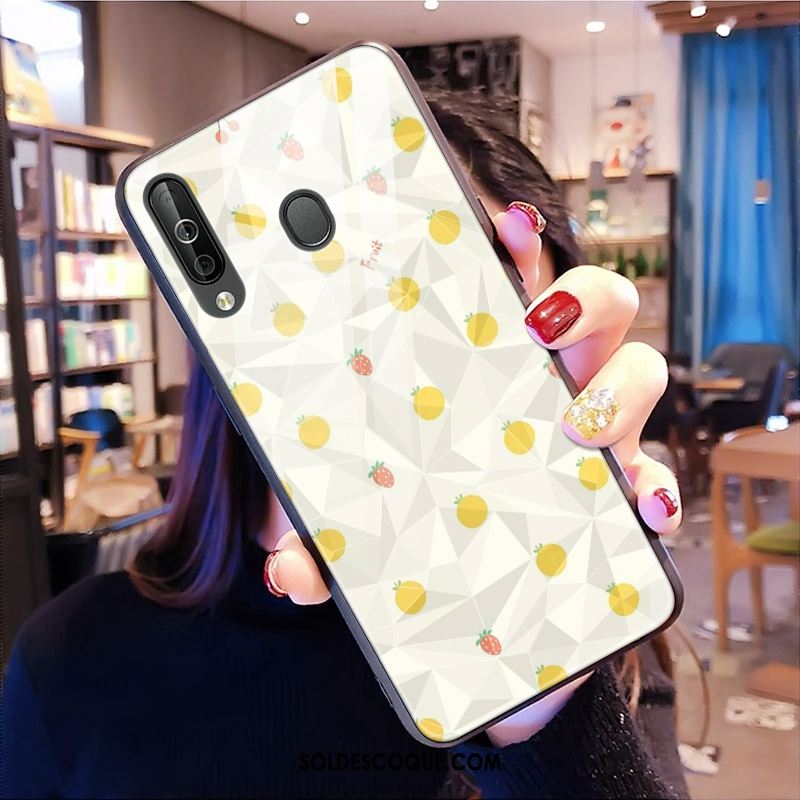 Coque Samsung Galaxy A40s Jaune Étui Modèle Fleurie Étoile Losange Pas Cher