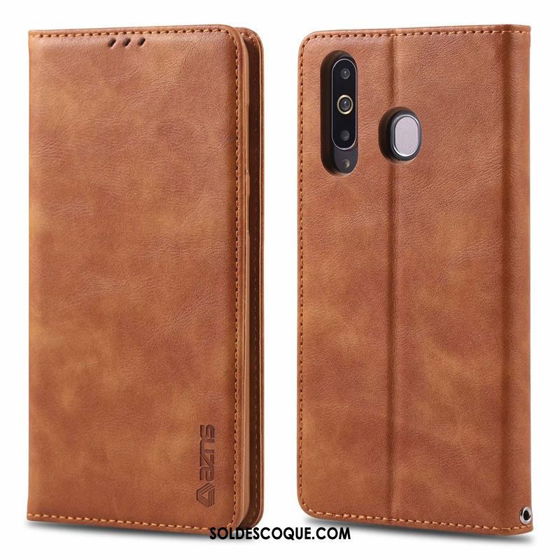 Coque Samsung Galaxy A40s Membrane Clamshell Carte Tout Compris Marron Housse En Ligne