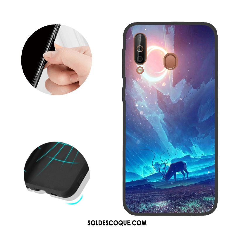 Coque Samsung Galaxy A40s Modèle Fleurie Étui Rouge Étoile Téléphone Portable Pas Cher