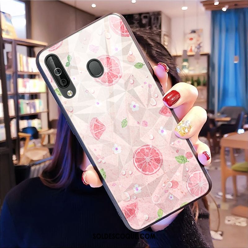 Coque Samsung Galaxy A40s Rose Frais Modèle Fleurie Ornements Suspendus Losange En Ligne