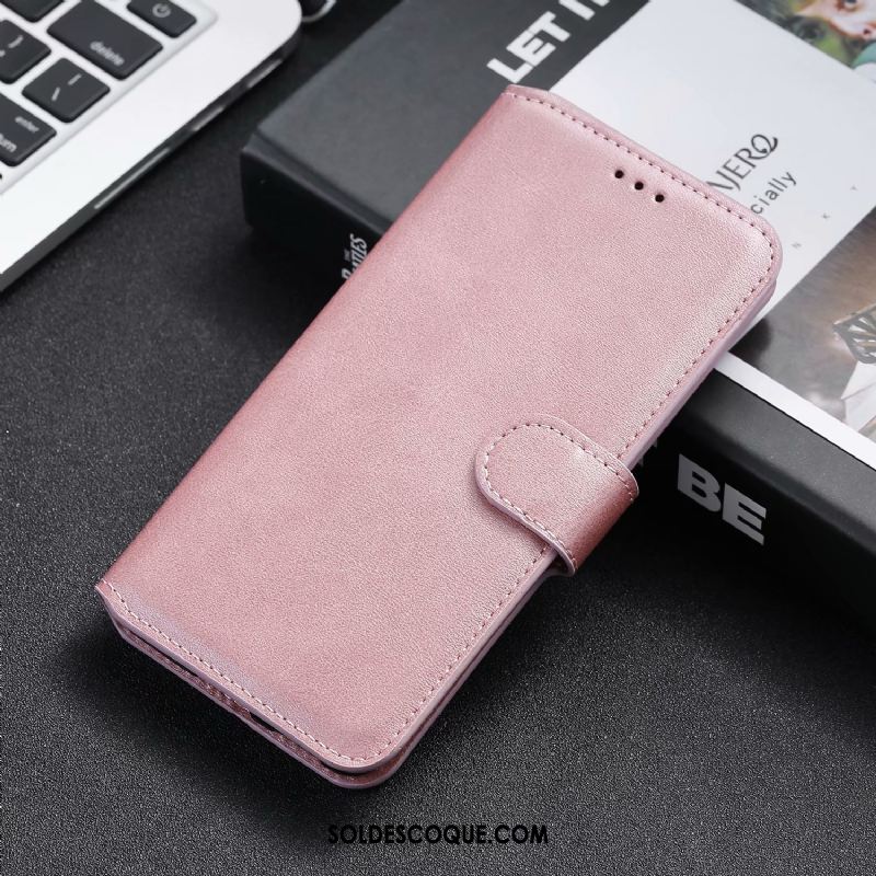 Coque Samsung Galaxy A41 Fluide Doux Étui En Cuir Rose Téléphone Portable Couleur Unie En Vente