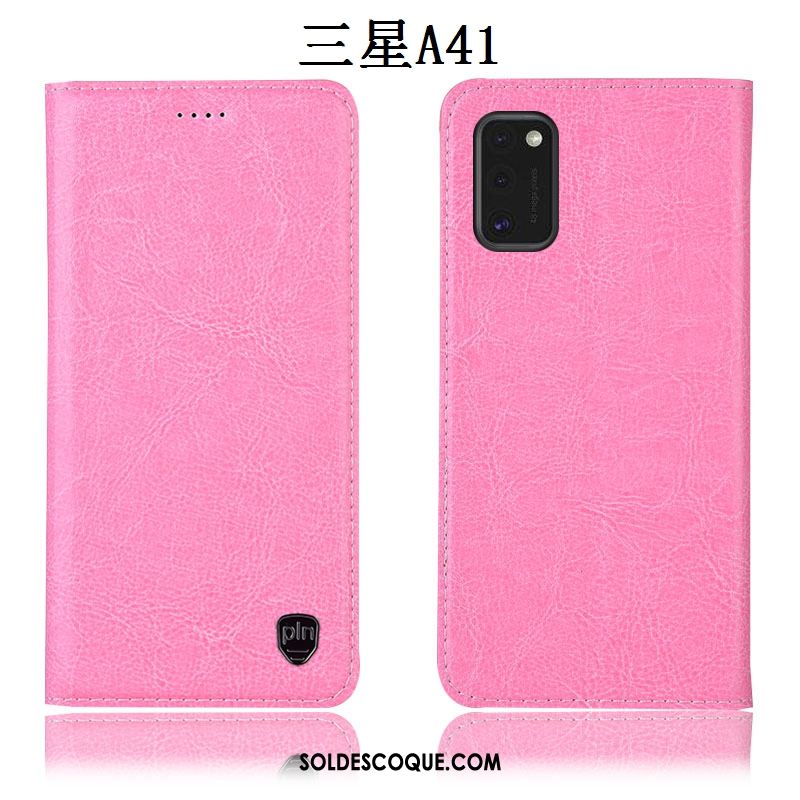 Coque Samsung Galaxy A41 Incassable Modèle Fleurie Tout Compris Étui En Cuir Rouge Soldes