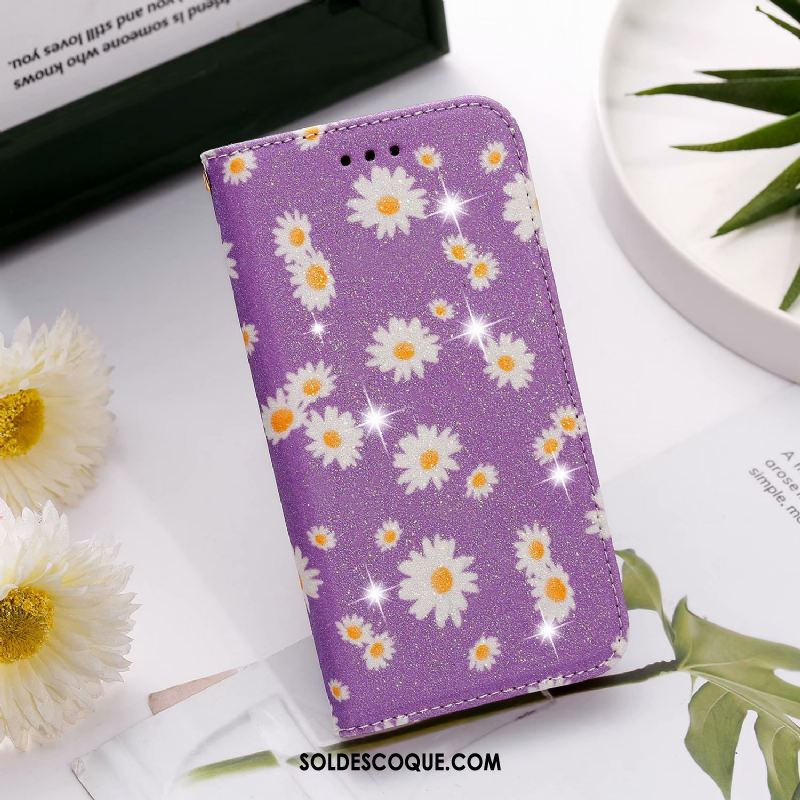 Coque Samsung Galaxy A41 Violet Clamshell Étui En Cuir Sac Carte Étoile Pas Cher