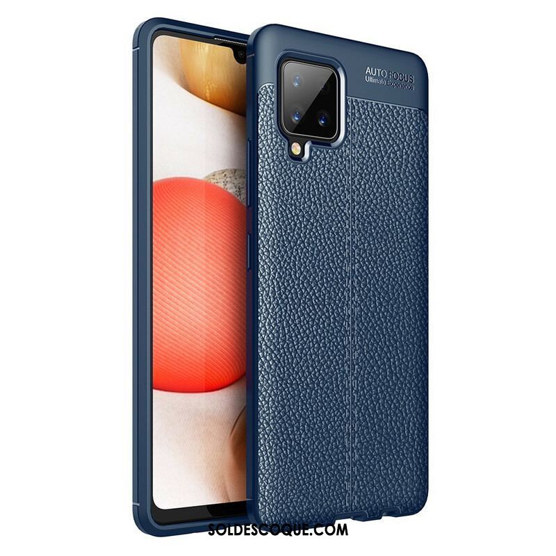 Coque Samsung Galaxy A42 5G Effet Cuir Litchi Double Line