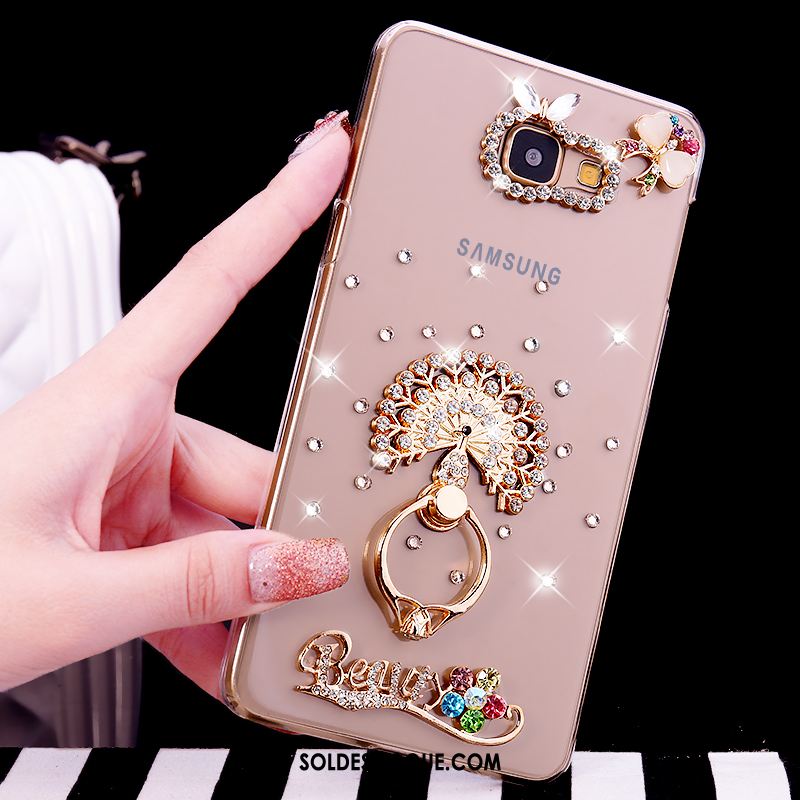 Coque Samsung Galaxy A5 2016 Anneau Transparent Strass Étui Téléphone Portable Pas Cher