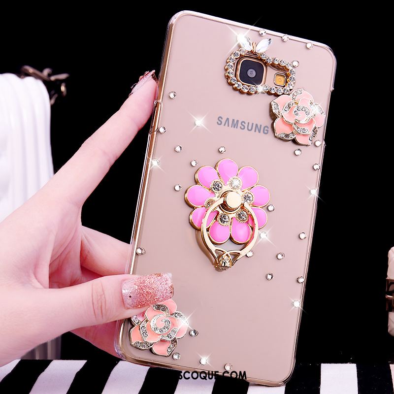 Coque Samsung Galaxy A5 2016 Anneau Transparent Strass Étui Téléphone Portable Pas Cher