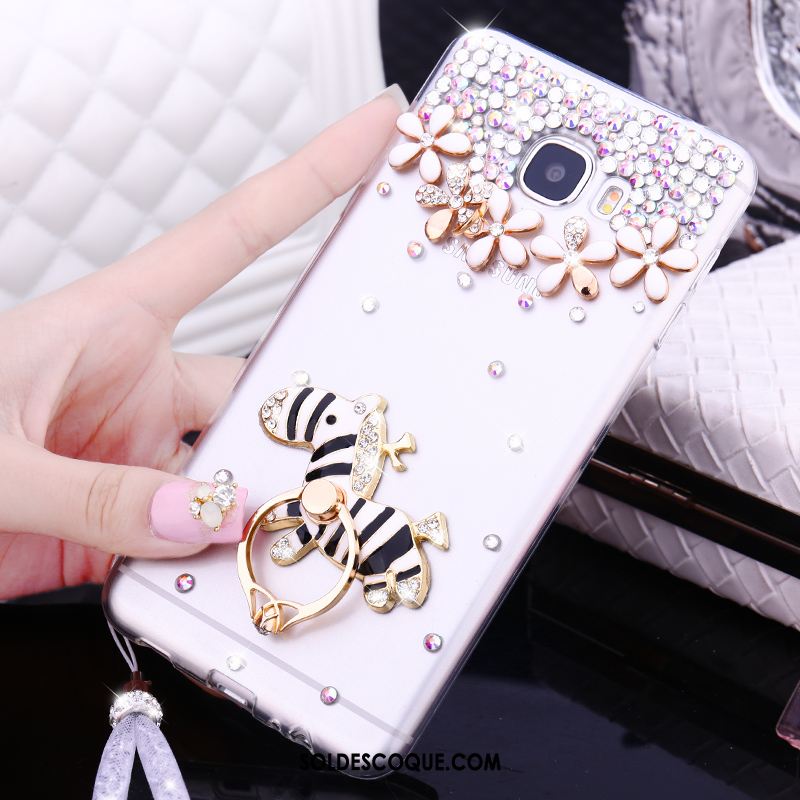 Coque Samsung Galaxy A5 2016 Blanc Téléphone Portable Étoile Strass Étui Pas Cher