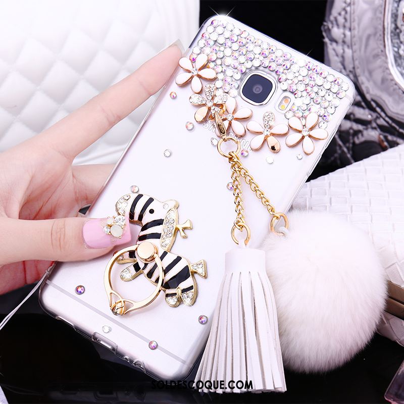 Coque Samsung Galaxy A5 2016 Blanc Téléphone Portable Étoile Strass Étui Pas Cher