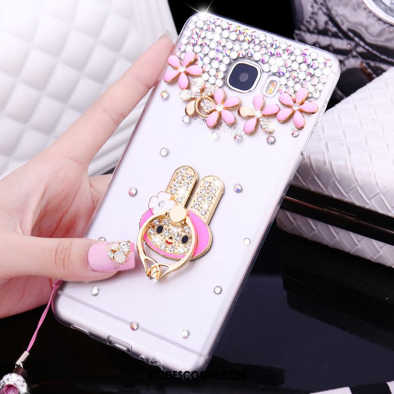 Coque Samsung Galaxy A5 2016 Blanc Téléphone Portable Étoile Strass Étui Pas Cher