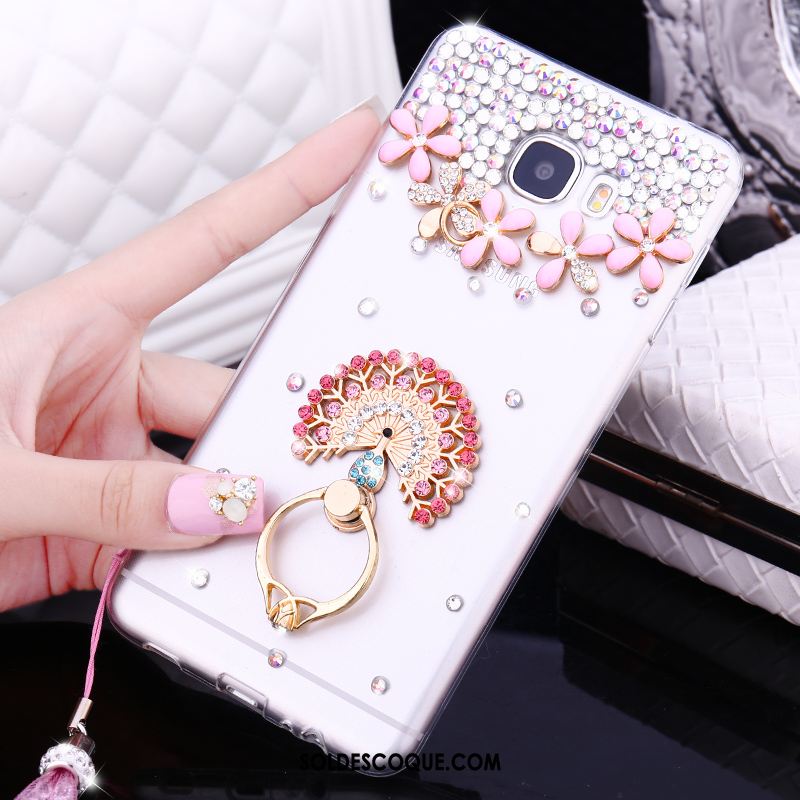 Coque Samsung Galaxy A5 2016 Blanc Téléphone Portable Étoile Strass Étui Pas Cher