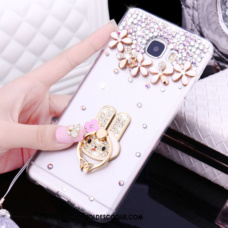 Coque Samsung Galaxy A5 2016 Blanc Téléphone Portable Étoile Strass Étui Pas Cher