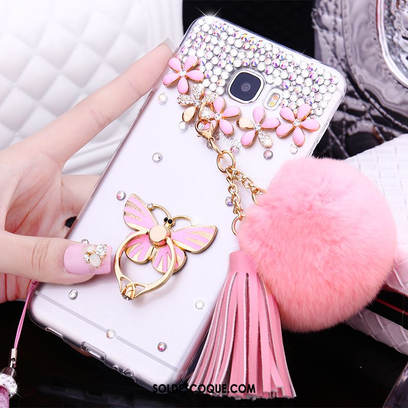 Coque Samsung Galaxy A5 2016 Blanc Téléphone Portable Étoile Strass Étui Pas Cher