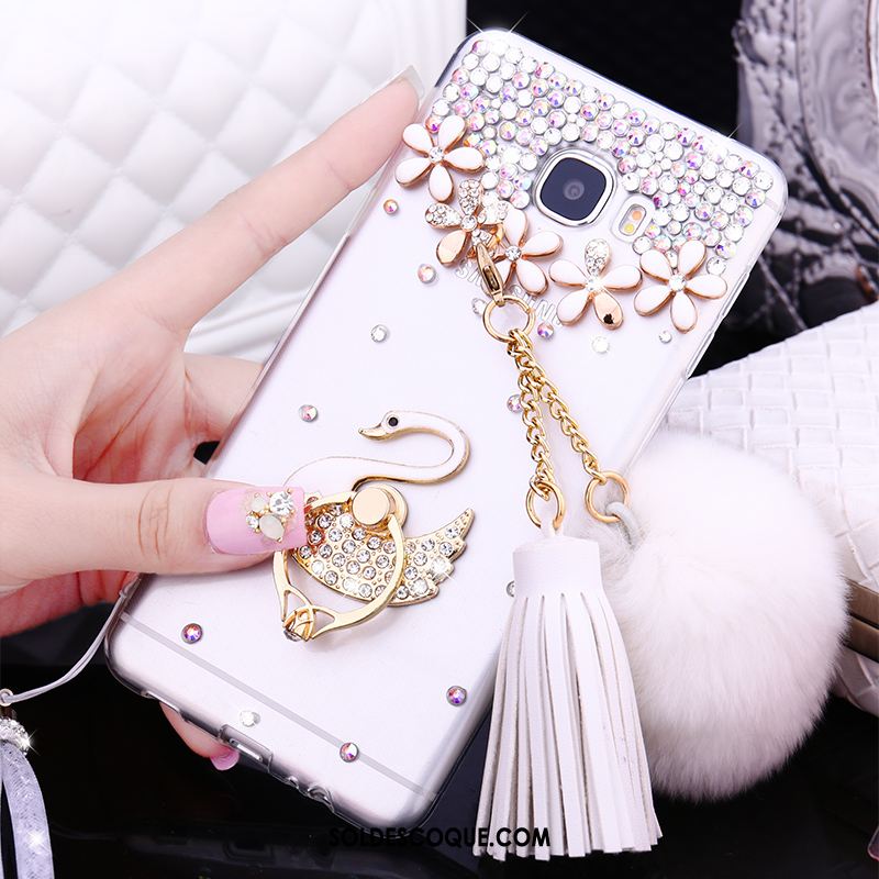 Coque Samsung Galaxy A5 2016 Blanc Téléphone Portable Étoile Strass Étui Pas Cher