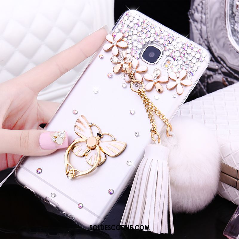 Coque Samsung Galaxy A5 2016 Blanc Téléphone Portable Étoile Strass Étui Pas Cher