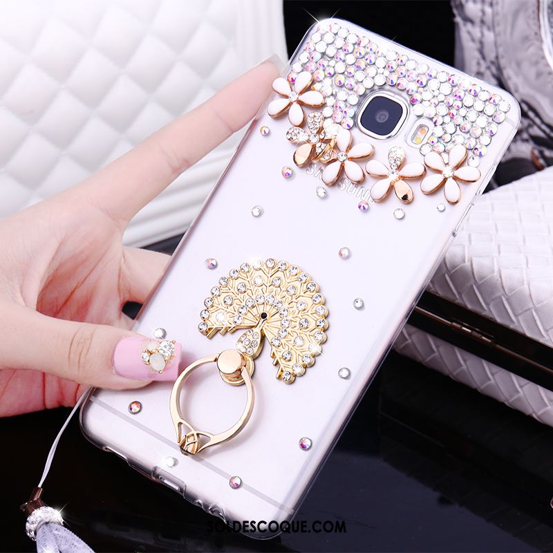 Coque Samsung Galaxy A5 2016 Blanc Téléphone Portable Étoile Strass Étui Pas Cher