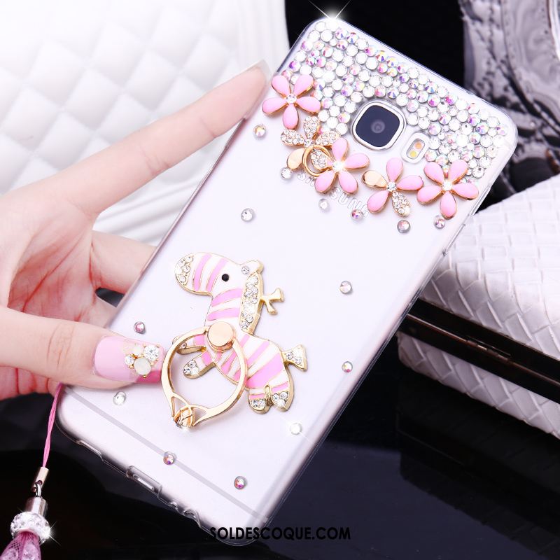 Coque Samsung Galaxy A5 2016 Blanc Téléphone Portable Étoile Strass Étui Pas Cher