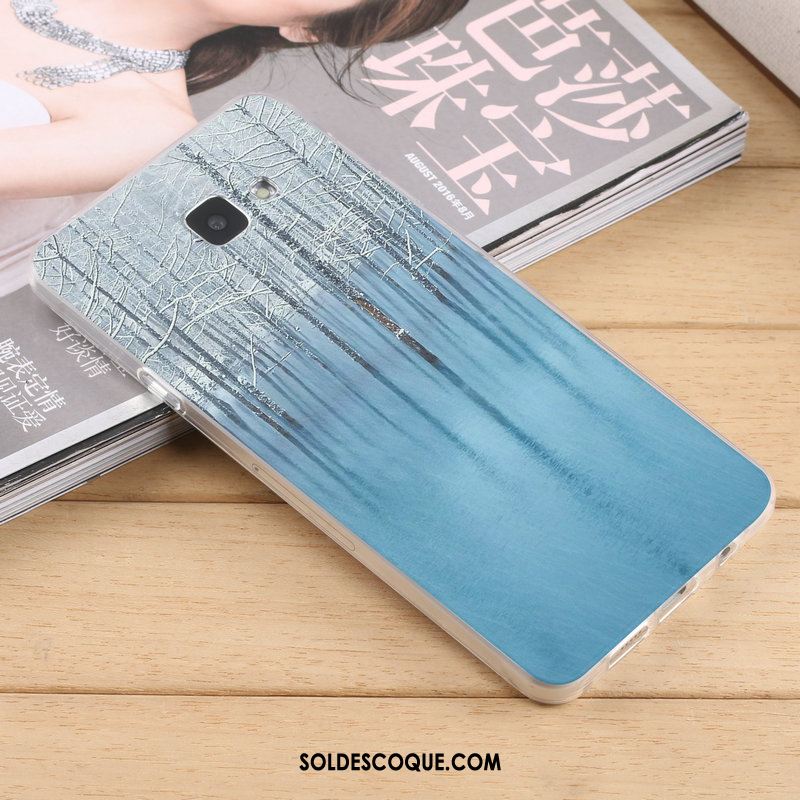 Coque Samsung Galaxy A5 2016 Bleu Téléphone Portable Étui Délavé En Daim Fluide Doux Housse En Vente