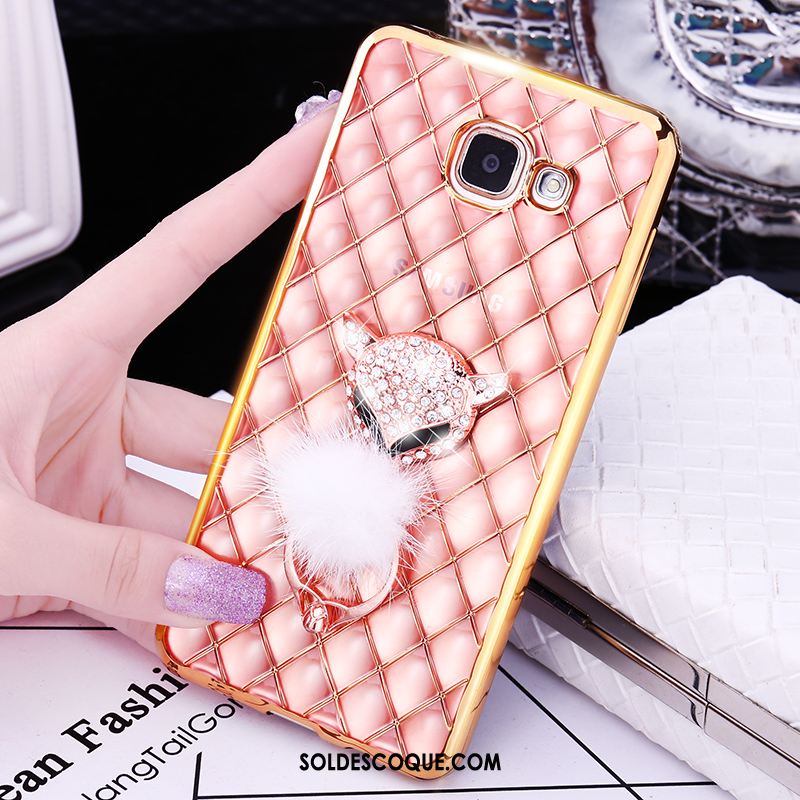 Coque Samsung Galaxy A5 2016 Fluide Doux Rose Étui Téléphone Portable Étoile Soldes