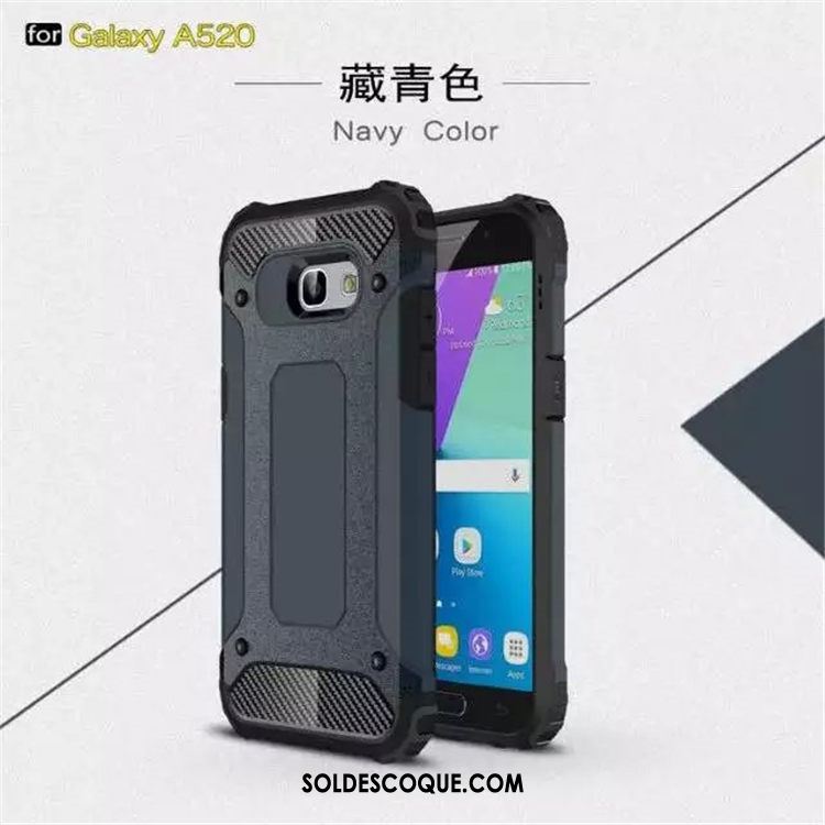 Coque Samsung Galaxy A5 2017 Bleu Silicone Trois Défenses Créatif Protection Pas Cher