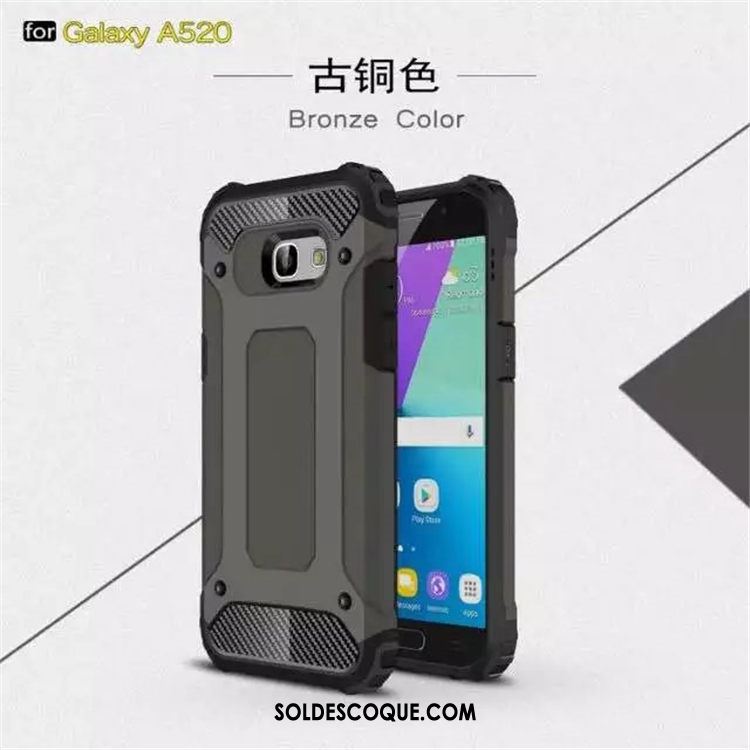 Coque Samsung Galaxy A5 2017 Bleu Silicone Trois Défenses Créatif Protection Pas Cher