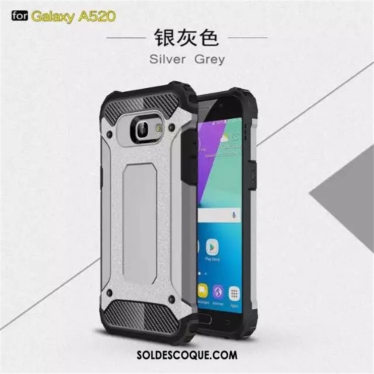 Coque Samsung Galaxy A5 2017 Bleu Silicone Trois Défenses Créatif Protection Pas Cher