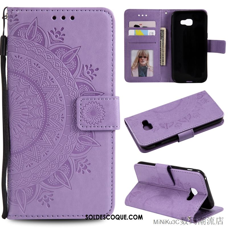 Coque Samsung Galaxy A5 2017 Gaufrage Incassable Fluide Doux Violet Protection Soldes