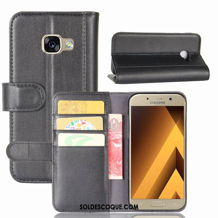 Coque Samsung Galaxy A5 2017 Noir Téléphone Portable Carte Étui En Cuir Étoile En Vente