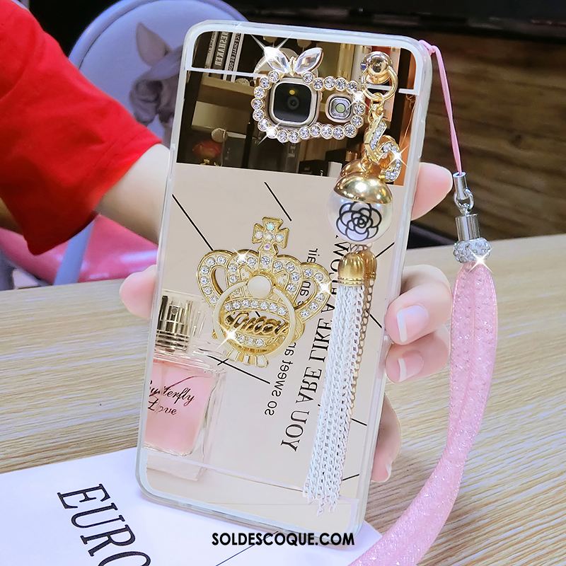 Coque Samsung Galaxy A5 2017 Étoile Strass Rose Anneau Étui Pas Cher