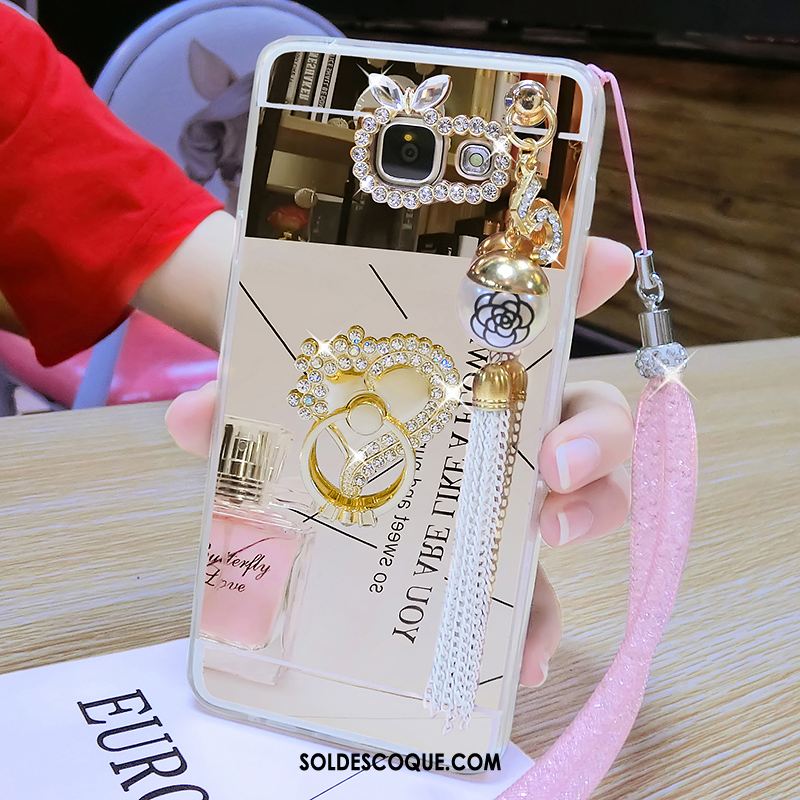 Coque Samsung Galaxy A5 2017 Étoile Strass Rose Anneau Étui Pas Cher