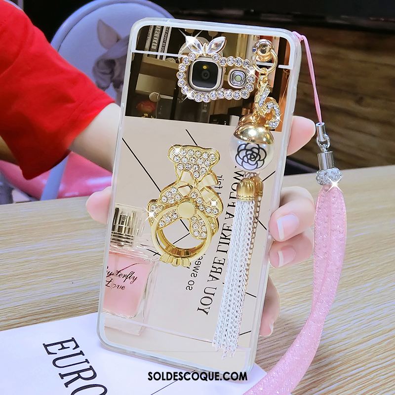 Coque Samsung Galaxy A5 2017 Étoile Strass Rose Anneau Étui Pas Cher