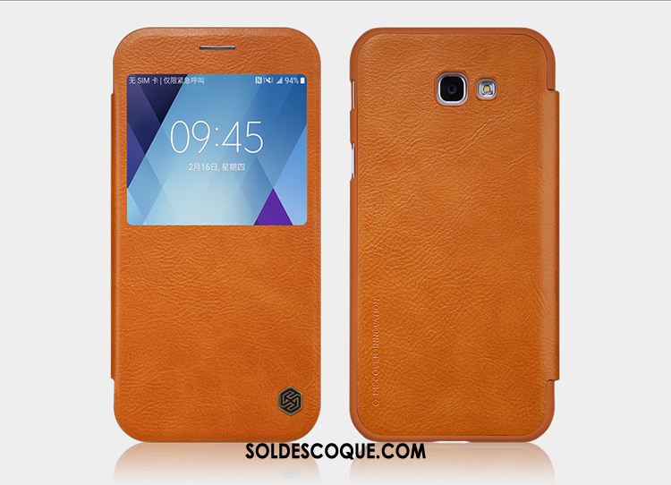 Coque Samsung Galaxy A5 2017 Étoile Étui Étui En Cuir Jaune Protection En Vente