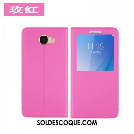 Coque Samsung Galaxy A5 2017 Étui Rouge Étoile Étui En Cuir Protection Pas Cher