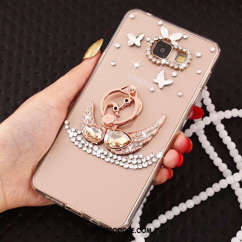 Coque Samsung Galaxy A5 2017 Étui Téléphone Portable Rose Strass Étoile En Vente