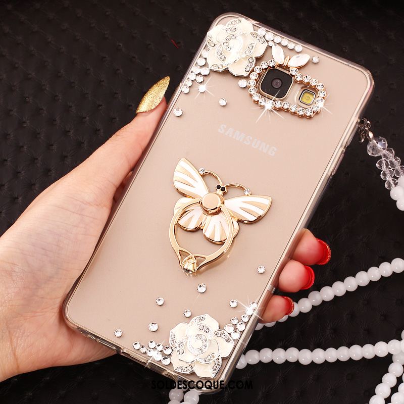 Coque Samsung Galaxy A5 2017 Étui Téléphone Portable Rose Strass Étoile En Vente