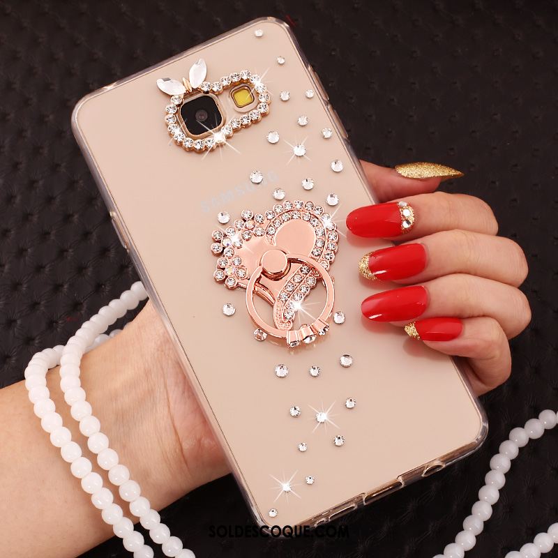 Coque Samsung Galaxy A5 2017 Étui Téléphone Portable Rose Strass Étoile En Vente