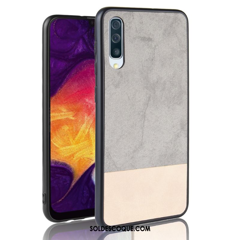 Coque Samsung Galaxy A50 Bleu Couture Couleurs Étui Amoureux Tout Compris Pas Cher