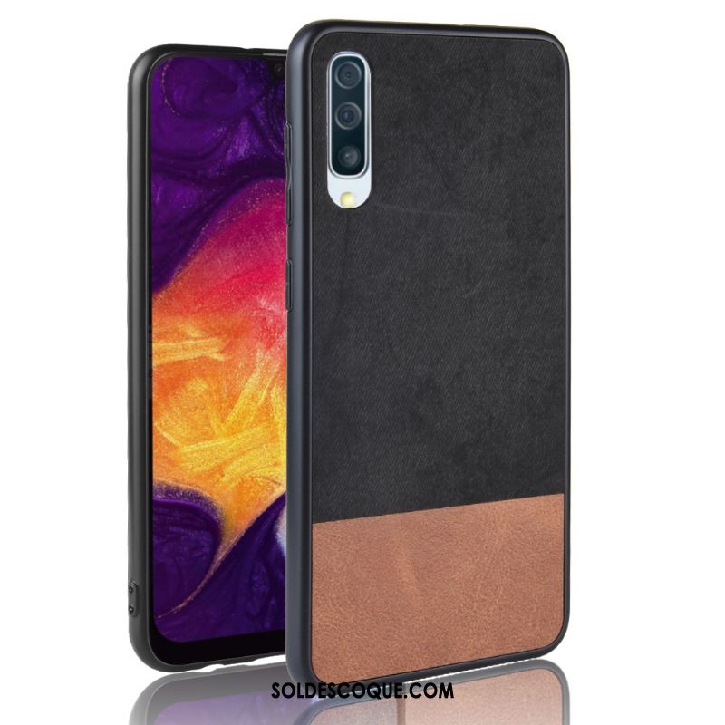 Coque Samsung Galaxy A50 Bleu Couture Couleurs Étui Amoureux Tout Compris Pas Cher