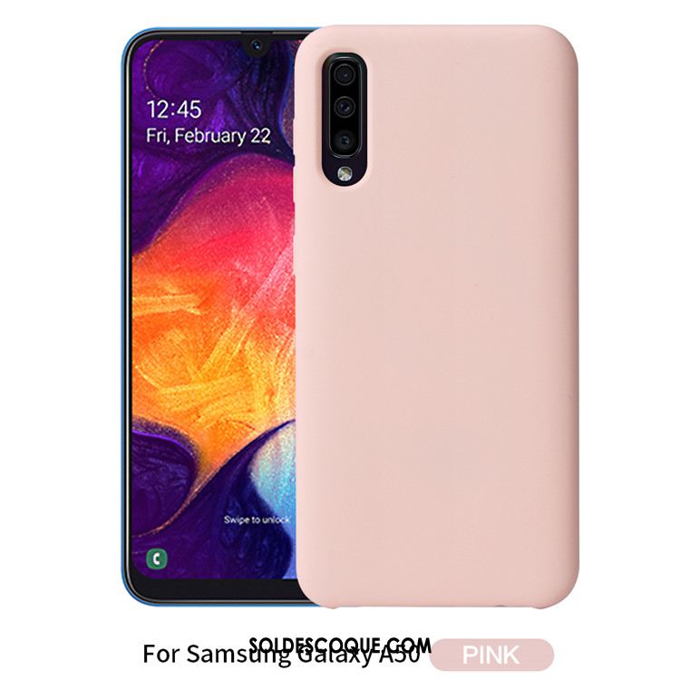 Coque Samsung Galaxy A50 Couleur Unie Simple Noir Nouveau Téléphone Portable Soldes