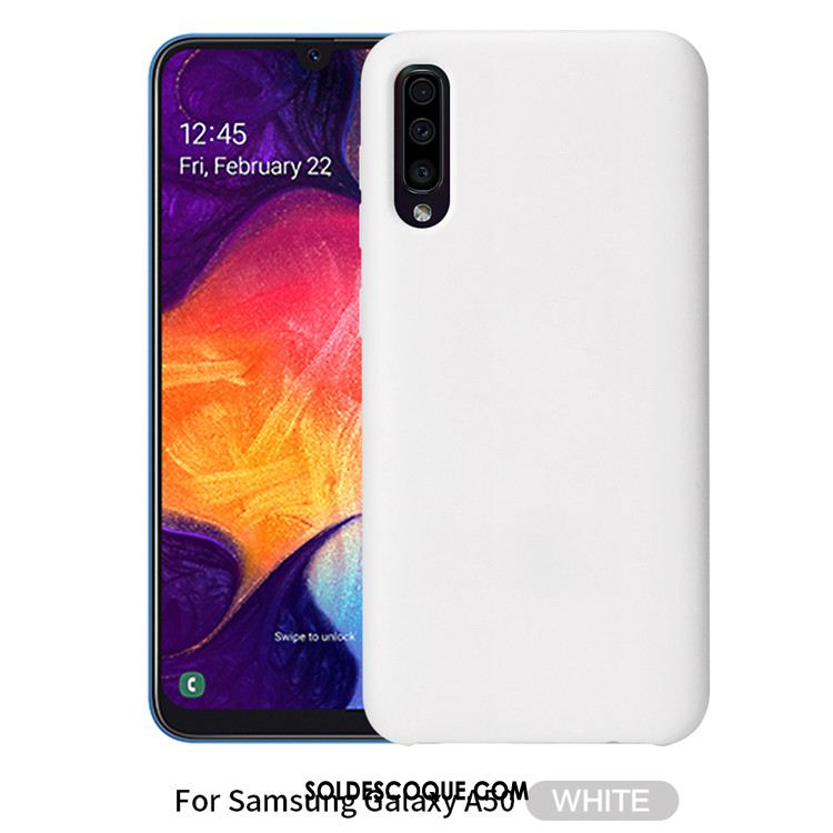 Coque Samsung Galaxy A50 Couleur Unie Simple Noir Nouveau Téléphone Portable Soldes