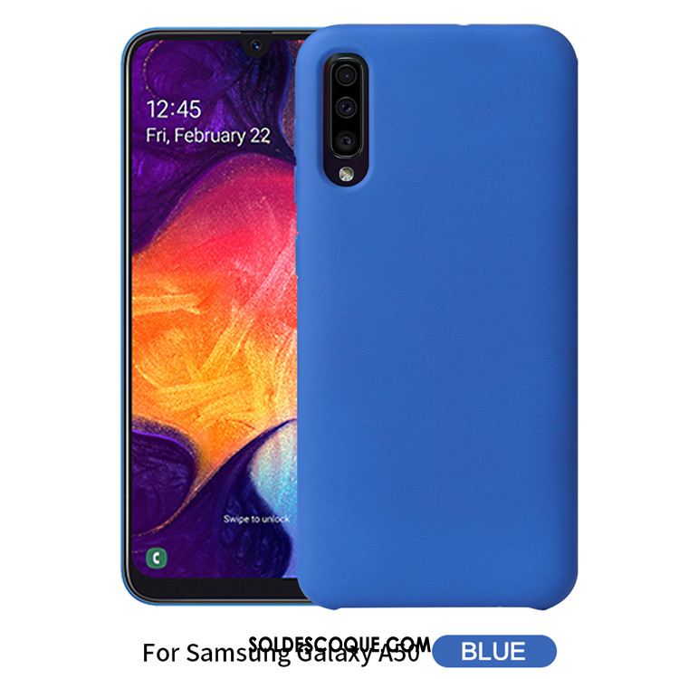 Coque Samsung Galaxy A50 Couleur Unie Simple Noir Nouveau Téléphone Portable Soldes