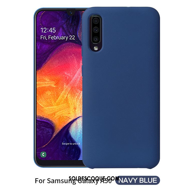 Coque Samsung Galaxy A50 Couleur Unie Simple Noir Nouveau Téléphone Portable Soldes