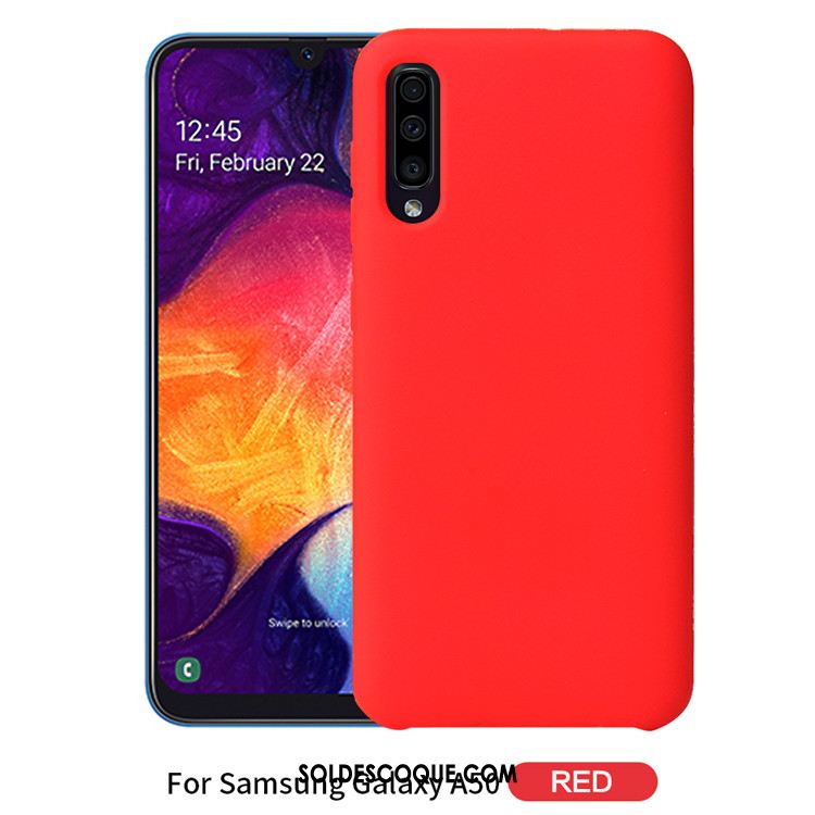 Coque Samsung Galaxy A50 Couleur Unie Simple Noir Nouveau Téléphone Portable Soldes