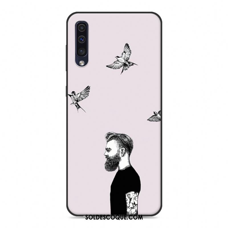 Coque Samsung Galaxy A50 Fluide Doux Étoile Jaune Téléphone Portable Étui Soldes