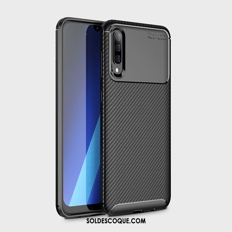 Coque Samsung Galaxy A50 Incassable Téléphone Portable Fibre Bleu Protection Pas Cher