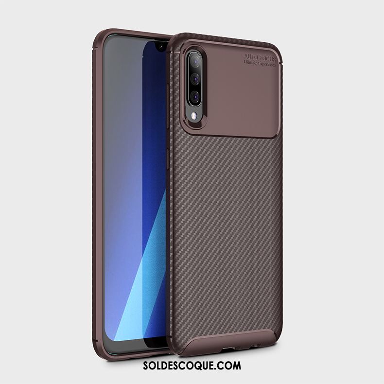 Coque Samsung Galaxy A50 Incassable Téléphone Portable Fibre Bleu Protection Pas Cher