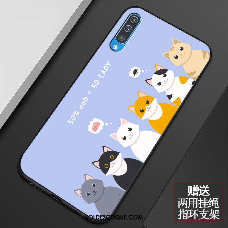 Coque Samsung Galaxy A50 Protection Étui Silicone Bleu Dessin Animé Pas Cher