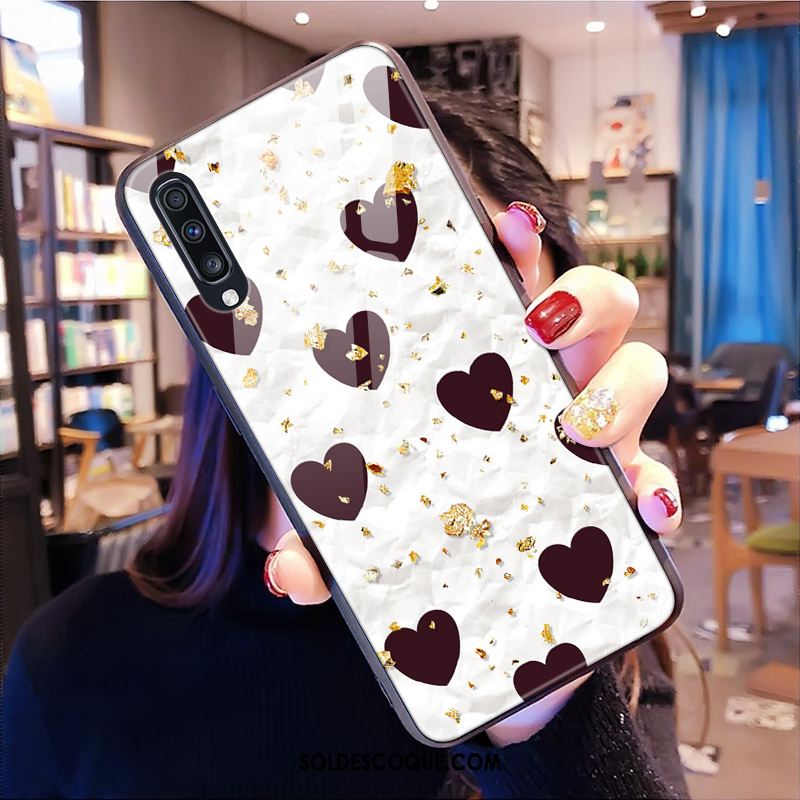 Coque Samsung Galaxy A50 Étoile Miroir Rose Verre Amour Pas Cher