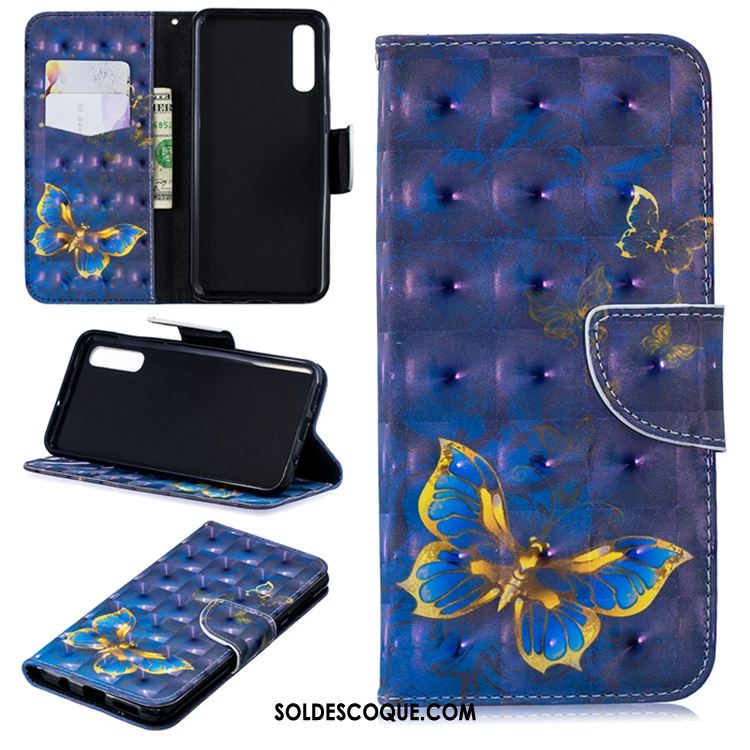 Coque Samsung Galaxy A50 Étui En Cuir Étoile Téléphone Portable Bleu En Ligne